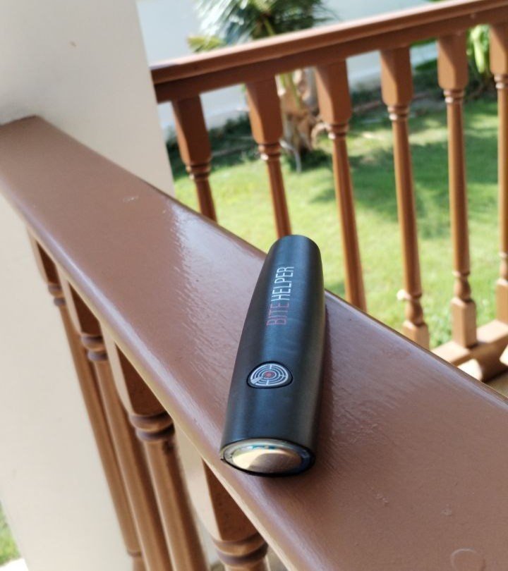 A heat pen on a railing in a Thai garden