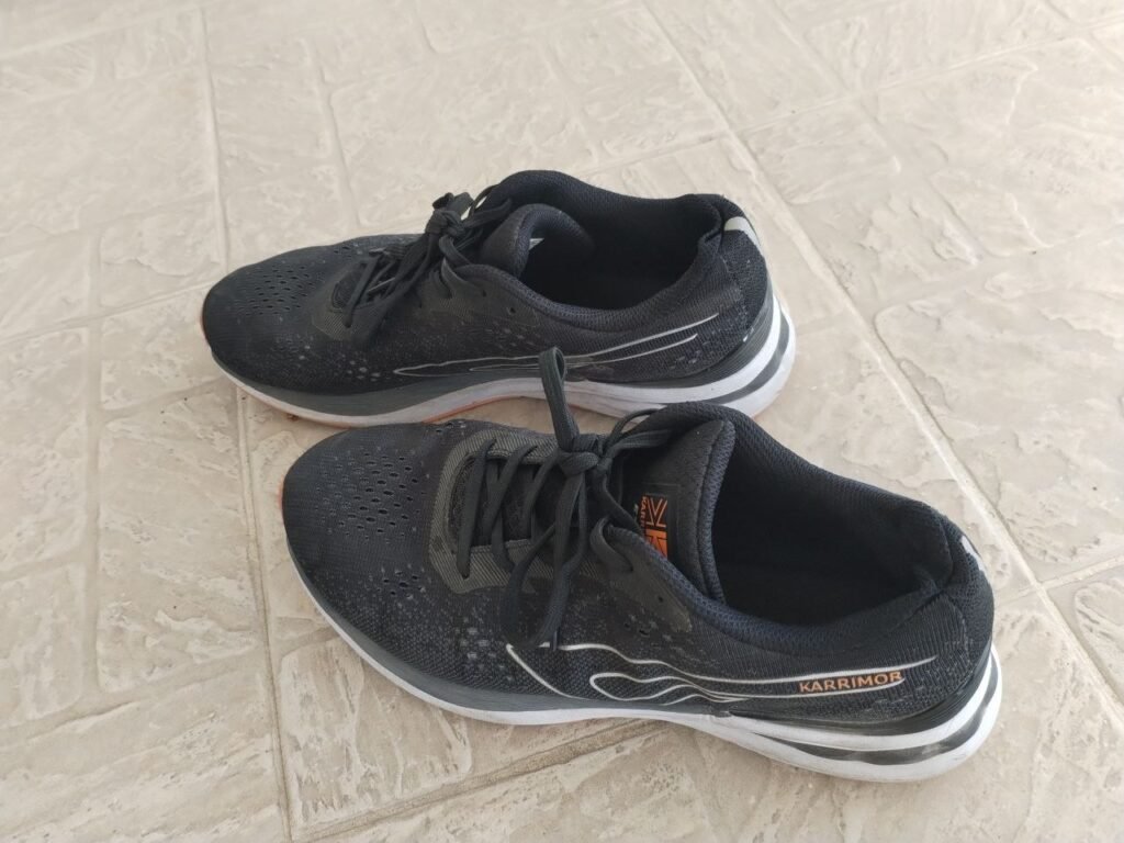 A picture of a pair of old running shoes